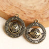 Rotatable Brass Keychain Pendant, Traditional Good Luck Design