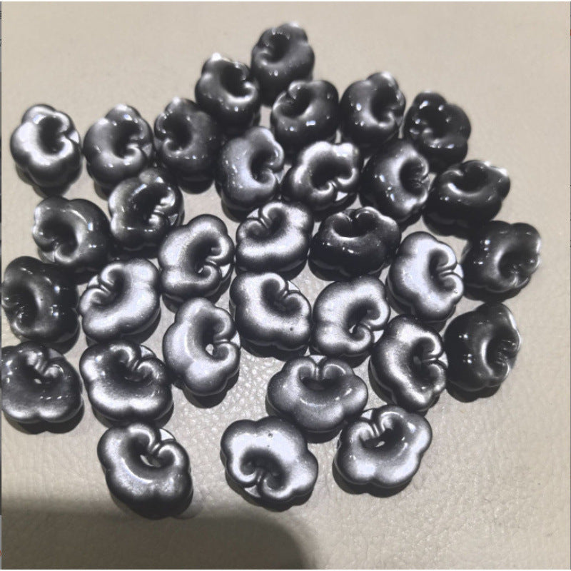 Black Obsidian Auspicious Cloud Pendant Necklace