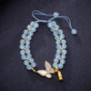 Handmade Butterfly Charm Bracelet with Aquamarine, Amethyst or Moonstone