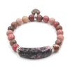 Quartz Love Heart Beads Bracelet with Gemstone Pendant