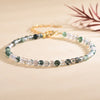 3mm Faceted Natural Stone Bracelet with Gold-Tone Clasp