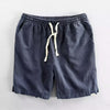 Men's Linen Shorts Drawstring Elastic Waist Pockets