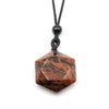Hexagonal Crystal Pendant Necklace with Cord