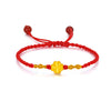 999 Gold Charm Bracelet with Red or Black Cord
