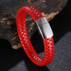 Braided Leather Bracelet with Stainless Steel Clasp