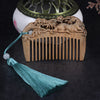 Engraved Wooden Comb with Tassel for Hair