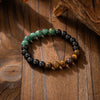 Long Beaded Necklace with Tassel, Natural Stone Mala