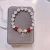 Cat's Eye and Aquamarine Bracelet with Fu Charm