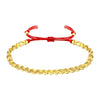 Copper Bead Braided Cord Bracelet, Geometric Adjustable Wristband