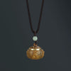 Green Sandalwood Necklace Pendant, Lotus and Mantra Incense Box