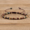 Natural Stone Disc Bead Bracelet with Adjustable Cord