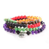 8mm Natural Stone Lotus Mala Bracelet