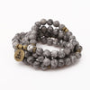 108 Mala Beads Bracelet Natural Stone Lotus Charm