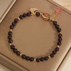 Garnet Butterfly Charm Bracelet