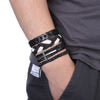 Handmade Leather Bracelet Set with Gift Message Card