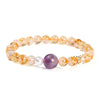 Natural Crystal Bead Bracelet, Citrine, Amethyst or Tiger Eye