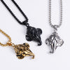 Stainless Steel Elephant Pendant Necklace, Gold Black Steel