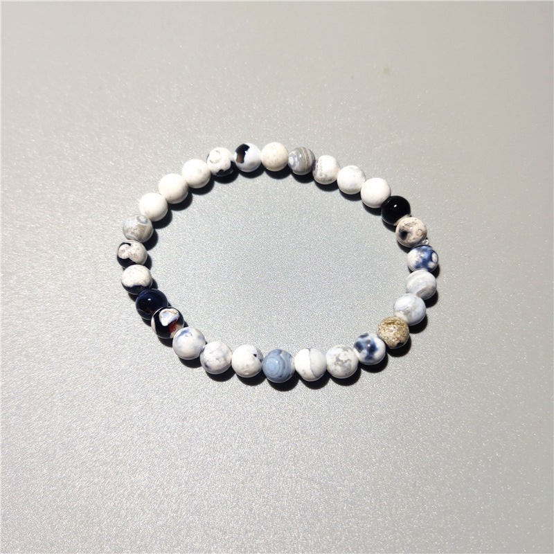 Galaxy Agate Bracelet, Cosmic Stone Beads
