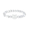 Cat Charm Bracelet with Aquamarine or Bodhi Seed Beads
