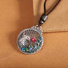 990 Silver Phoenix Necklace Pendant with Enamel