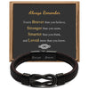 Stainless Steel Infinity Leather Weave Balance Bracelet