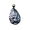 Polished black obsidian pendant carved in the shape of a nine tailed fox on a beaded chain