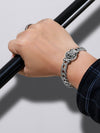 Rotating Tiger Head Charm Bracelet, Silver-Tone Copper