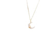 Crescent Moon Necklace Pendant Shell Stone Blessing