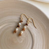 Tiger Eye Stud Earrings, Vintage Geometric Style