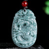 Chinese Zodiac Jade Pendant Necklace Blue Water Horse Luck Rope