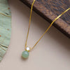 Jade Prosperity Bead Necklace Gold Plated
