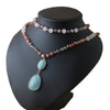 Handmade Natural Stone Beaded Necklace with Pendant