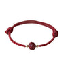 Cinnabar Jade Lotus Red String Weave Bracelet