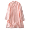 Solid Color Frog-Button Three Quarter Sleeve Double Layer Shirt