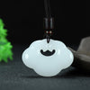 Cloud Lock Pendant Necklace in Tianshan Jade and Golden Silk