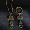 Lotus and Seed Syllable Necklace or Keychain in Stainless Steel