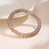Rainbow Multi-Gemstone Disc Bead Bracelet with Gold-Tone Accents