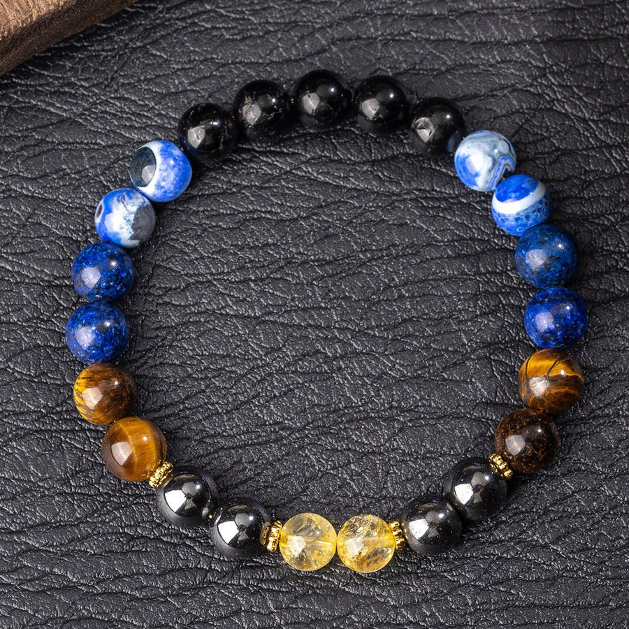 Tiger Eye and Citrine Bead Bracelet for Strength