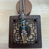 Rotatable Phurba Pendant Necklace with Om Mani Padme Hum Dzi Bead
