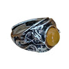 Open Dragon Ring with Orange Stone, Adjustable Zinc Alloy