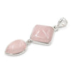 Geometric Double Stone Pendant Necklace with Polished Crystal