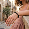 Vintage Geometric Beaded Bracelet, Unisex Semi-Precious Stone