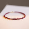 3mm Natural Garnet Bead Bracelet, Faceted or Round