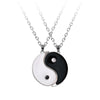 Yin Yang Couple Necklace Set, Black and White Tai Chi Pendants