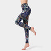 Floral Bird Print Yoga Pants Women's High Waist Fitness Leggings