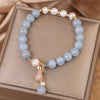 Aquamarine Fortune Money Bag Charm Bracelet