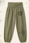 Women's Harem Pants with Lotus and Elephant Prints