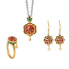 Sterling Silver Lotus Enamel Pendant, Ring or Earrings