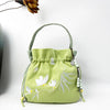 Embroidered Drawstring Bucket Bag with Tassel, Floral and Animal Motifs