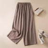 Women's Wide Leg Pants High Waist Cotton Linen Trousers